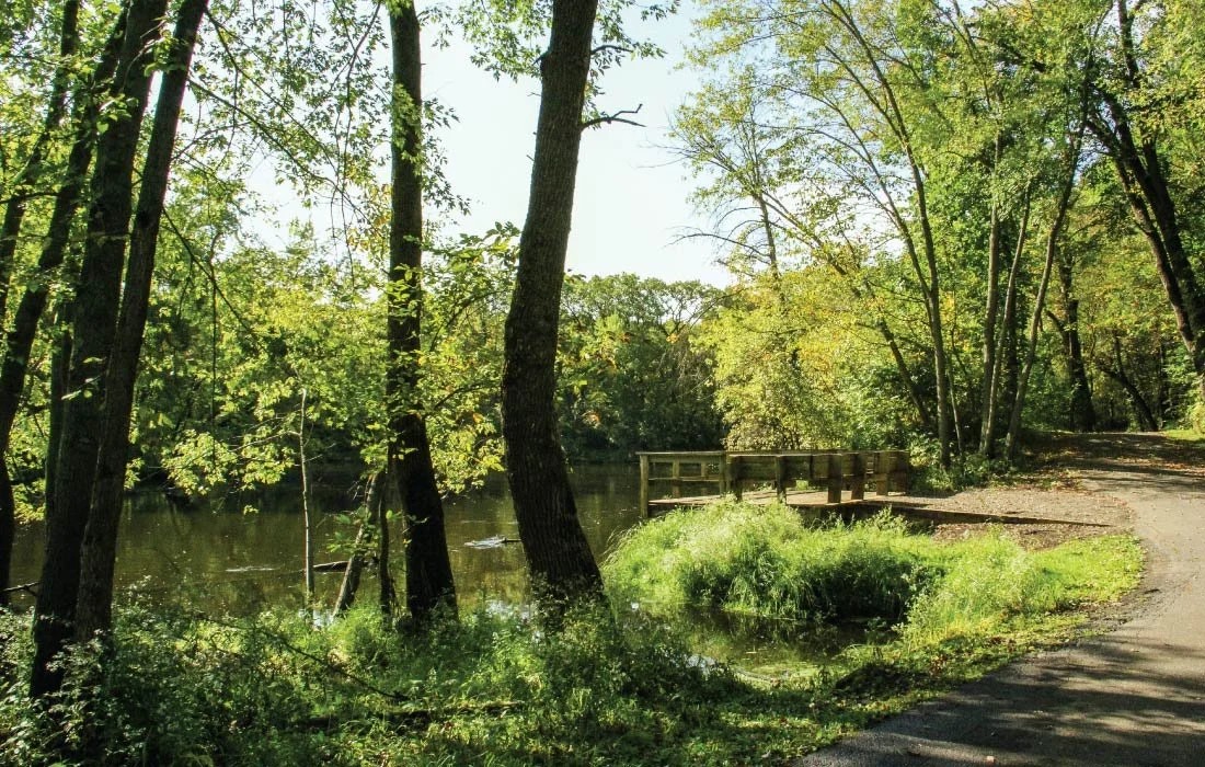 Riverbank at Rum River Central Park.